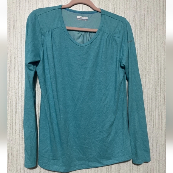 Columbia Size Large Womens Blue Long Sleeve Tee - Picture 1 of 10
